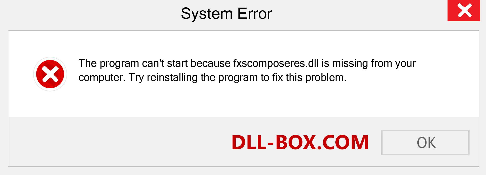  fxscomposeres.dll file is missing?. Download for Windows 7, 8, 10 - Fix  fxscomposeres dll Missing Error on Windows, photos, images